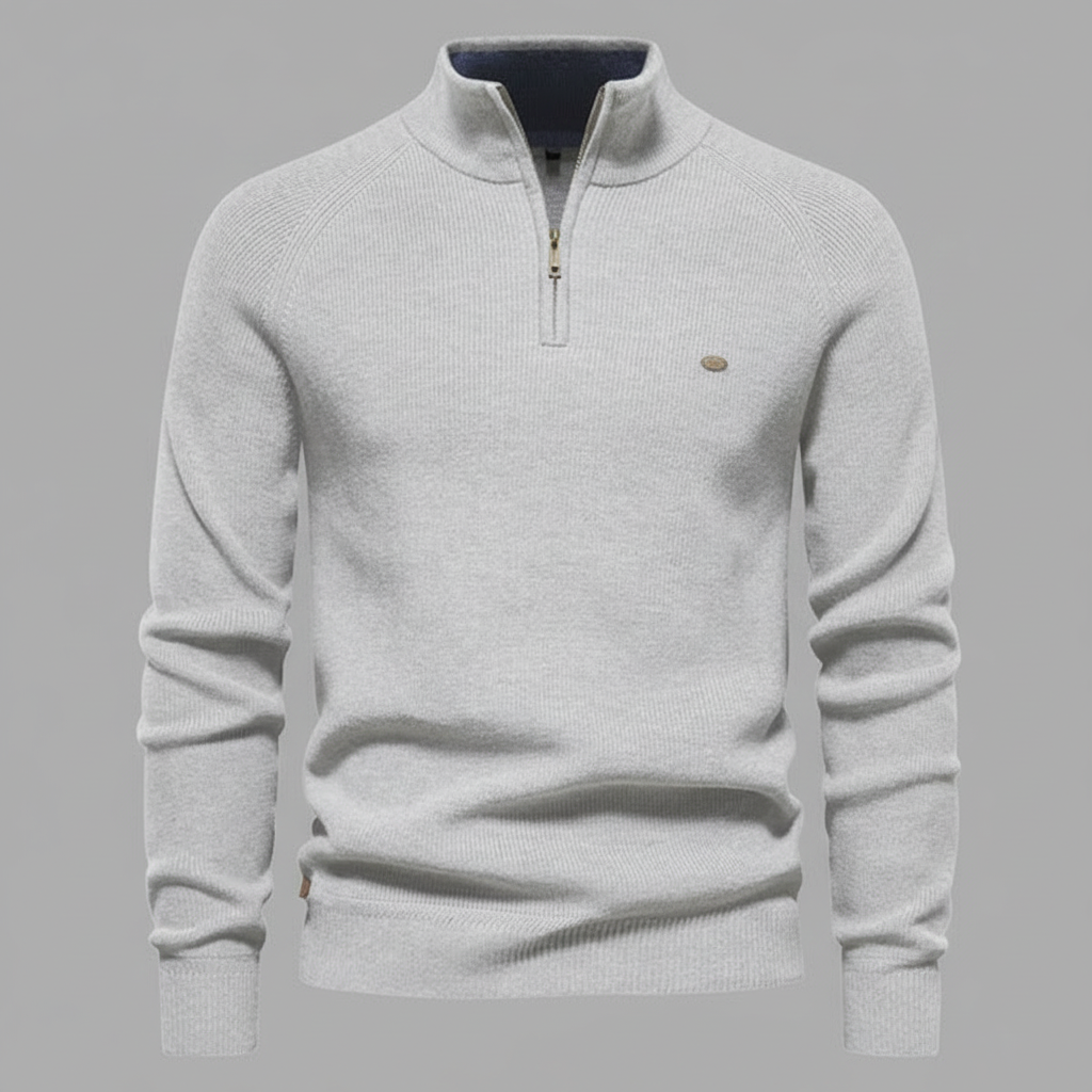 Men's Half Zip Sweater | Slim Fit Knitted Jumper