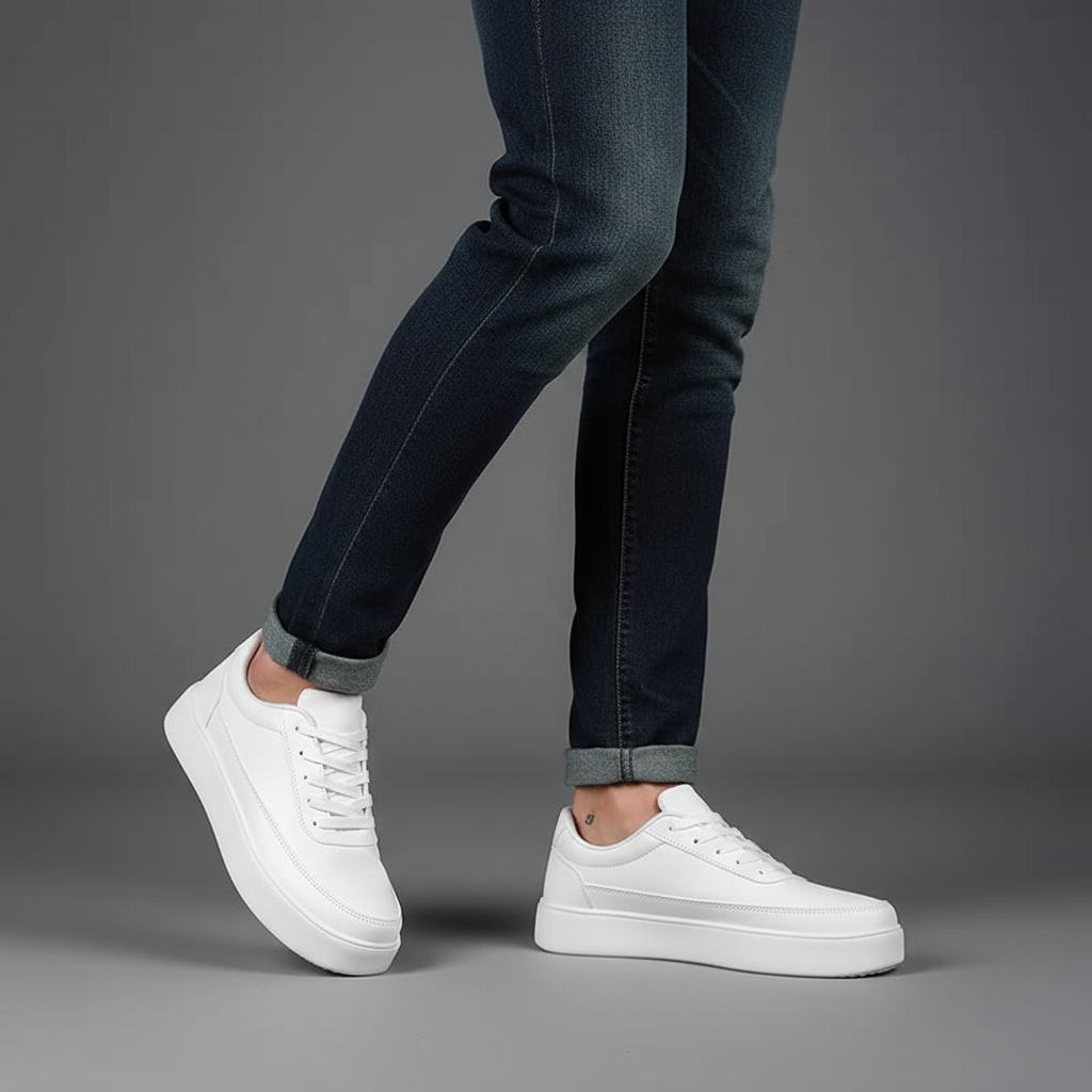 Men's White Platform Sneakers | Modern Street Style