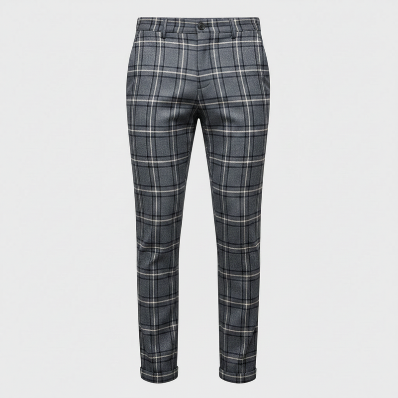 Sasha | Men's Checked Low Waist Chino Pants