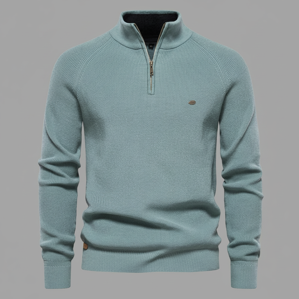 Men's Half Zip Sweater | Slim Fit Knitted Jumper