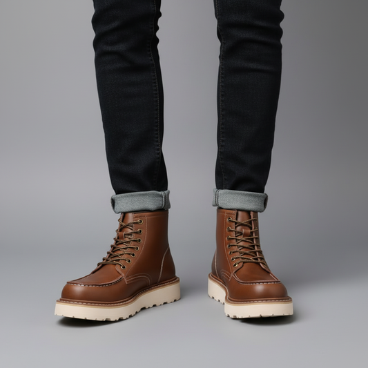 Uriel | Men's Lace-Up Ankle Boots with Thick Sole