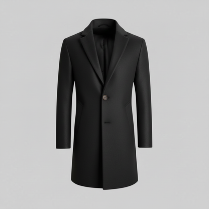 Men's Long Overcoat | Notched Lapel Two-Button Design