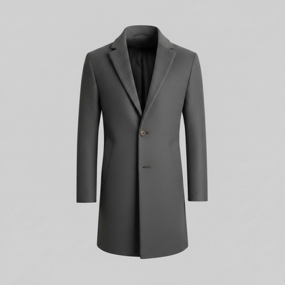 Men's Long Overcoat | Notched Lapel Two-Button Design