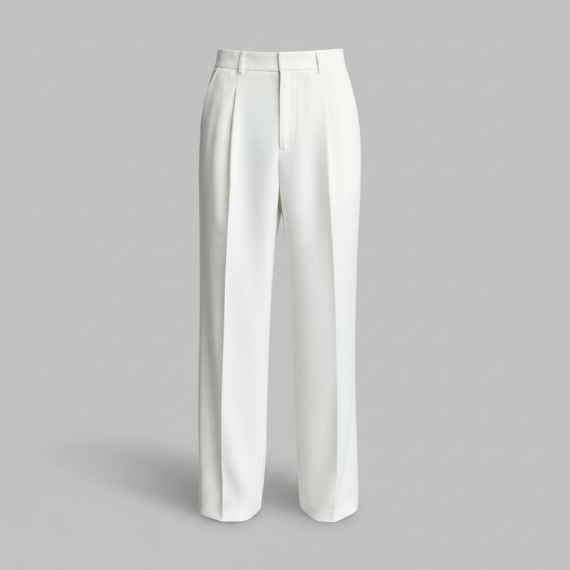 Men's Straight Fit Pleated Pants | Formal Trousers