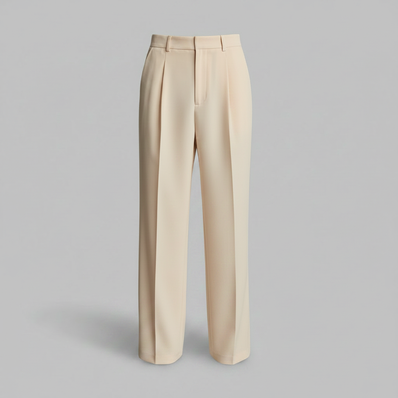 Men's Straight Fit Pleated Pants | Formal Trousers