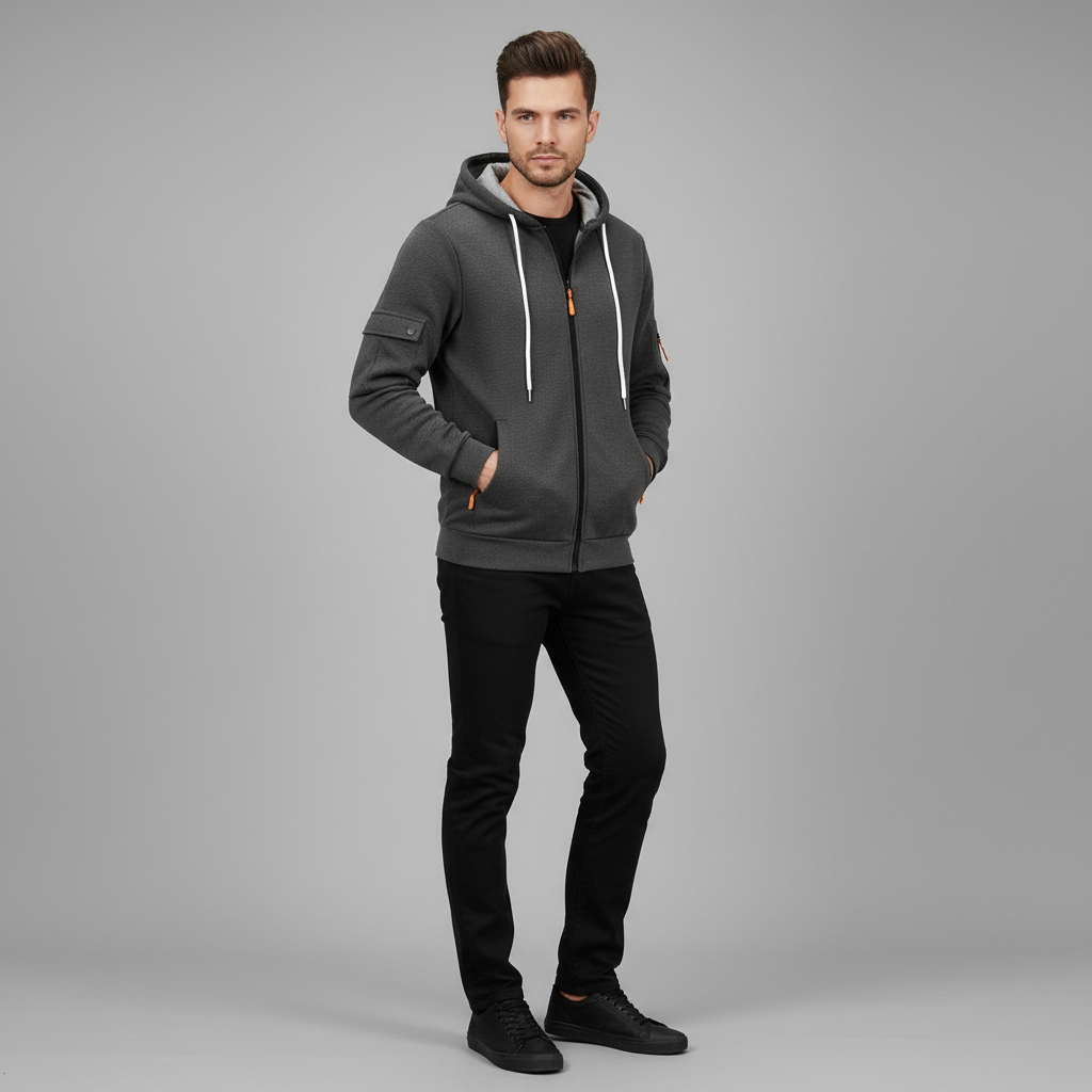Men's Utility Zip-Up Hoodie | Stylish Sweatshirt for Casual Wear