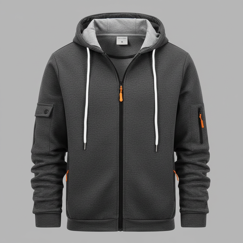 Men's Utility Zip-Up Hoodie | Stylish Sweatshirt for Casual Wear