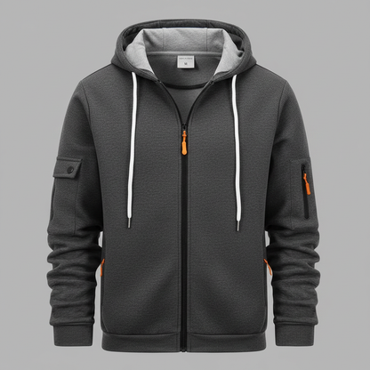 Men's Utility Zip-Up Hoodie | Stylish Sweatshirt for Casual Wear