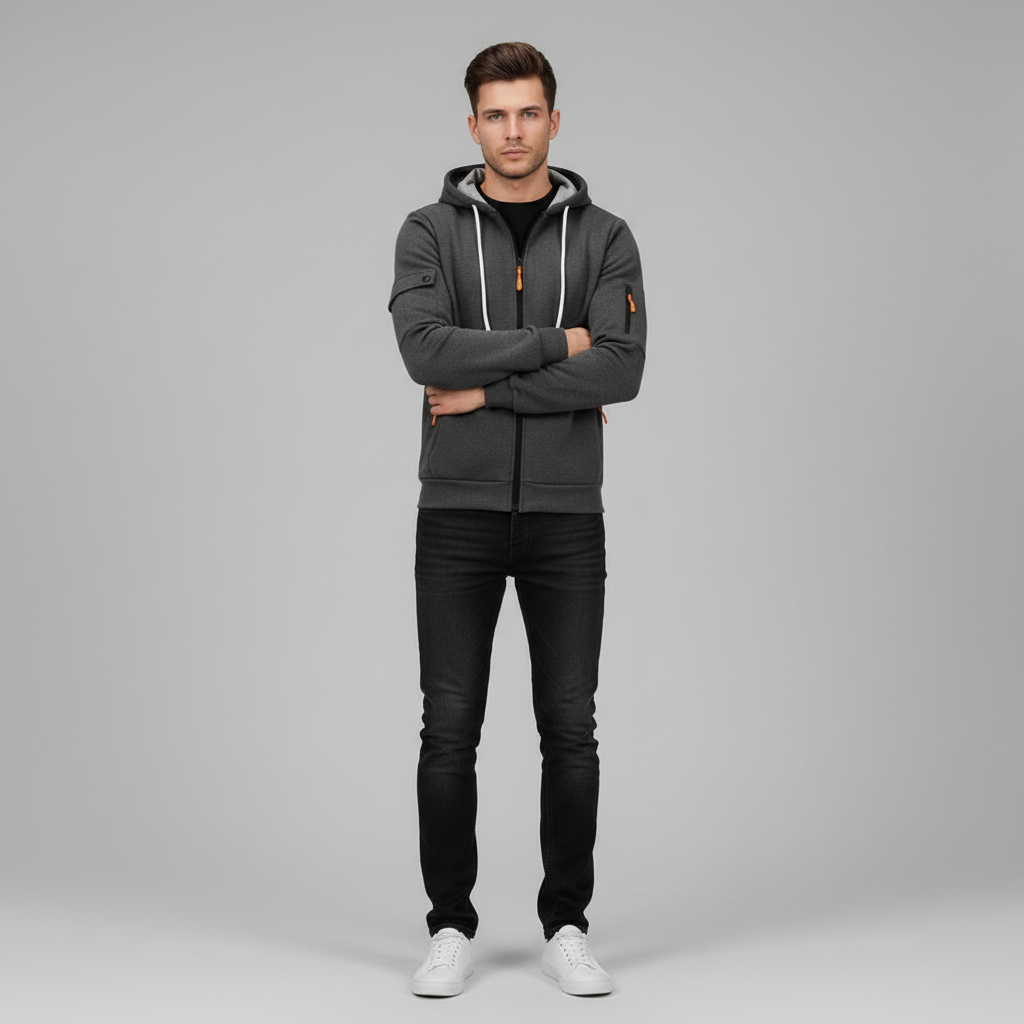 Men's Utility Zip-Up Hoodie | Stylish Sweatshirt for Casual Wear