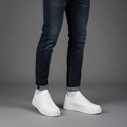 Men's White Platform Sneakers | Modern Street Style