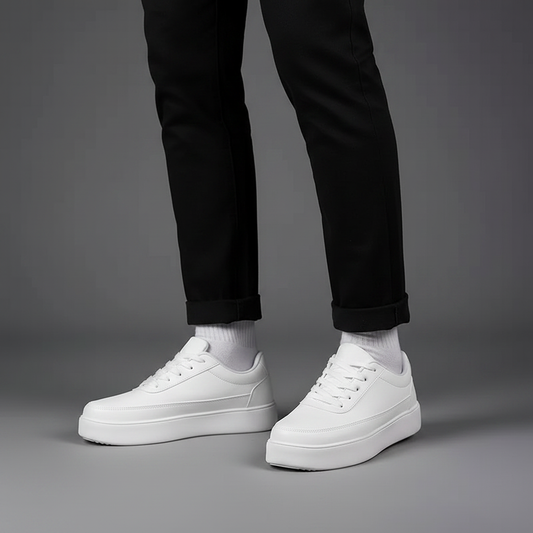 Men's White Platform Sneakers | Modern Street Style