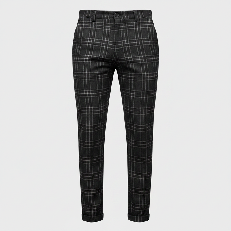 Sasha | Men's Checked Low Waist Chino Pants