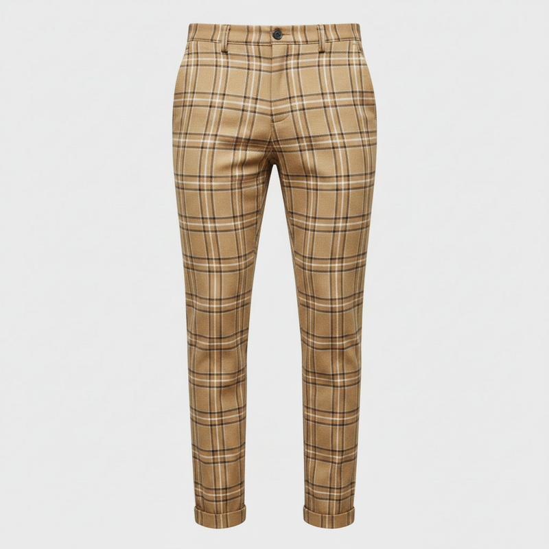 Sasha | Men's Checked Low Waist Chino Pants