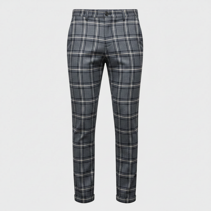 Sasha | Men's Checked Low Waist Chino Pants