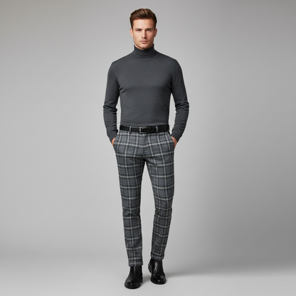 Sasha | Men's Checked Low Waist Chino Pants